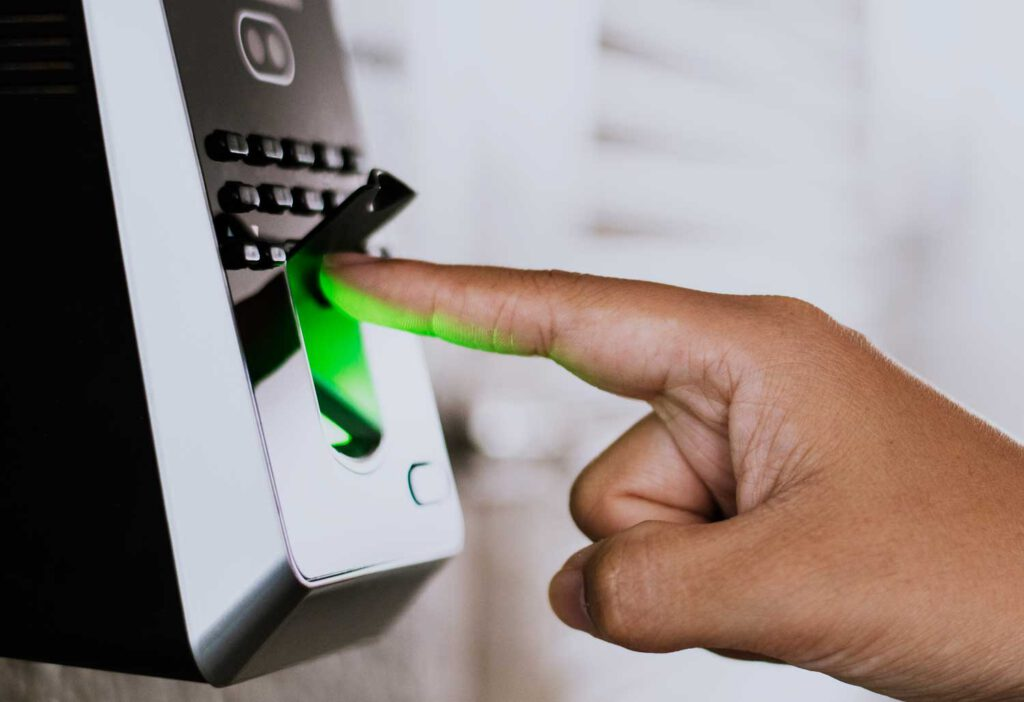 Vingerafdrukscanner met groene verlichting voor toegangscontrole